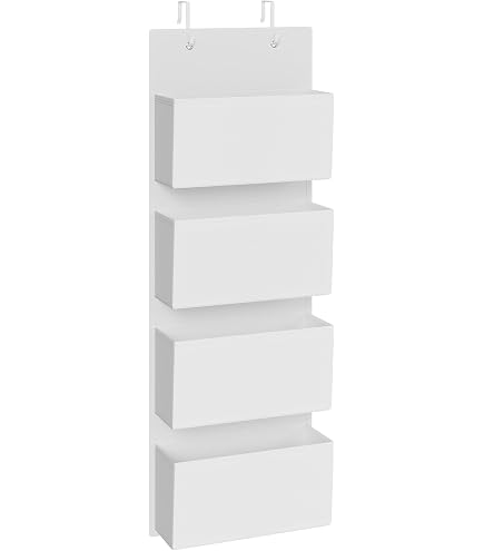 Produktbild von Niwugady 6 Etagen Einstellbar Tür Hängeregal, Tür Organizer Mit Einstellbaren Korb, Metall Tür Hängeorganizer Für Bad, Küche, Speisekammer, 44x16x126cm, Weiß