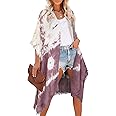 Moss Rose Women's Beach Cover up Swimsuit Kimono Cardigan with Bohemian Floral Print