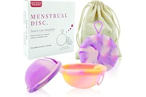 KBIBCK 2 Stück Menstruationsscheibe (Größe S+L), Wiederverwendbare Menstruationsscheibe, Auslaufsicher Menstruationstasse aus Silikon, Menstrual Cup für alle Strömungen,Sicher bei Sport und Schwimmen