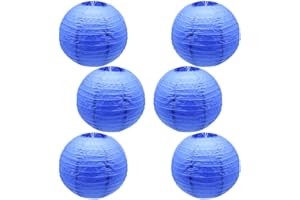 CEEYSEE 6 Pezzi Lanterne di Carta 30cm Lanterne Rotonde Blu tesoro di Carta Lanterne di Carta Appese per Decorazioni di Festa Compleanno Matrimonio Natale Giardini(DBLS)