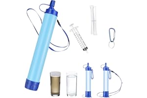 EMHTHME Paja de filtro de agua personal, Filtro De Agua PortáTil Para Exteriores, Mini Filtro de Agua Portátil, Purificador Personal De Agua Potable, para camping, senderismo, montañismo y pesca