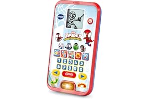 VTech - Disney Junior Spidey, Le Smartphone Éducatif de Spidey, Téléphone Portable Enfant avec Écran Rétroéclairé, 4 Jeux, Jouet Interactif, Cadeau Enfant de 3 Ans à 7 Ans - Contenu en Français