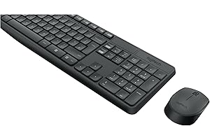 Logitech MK235 Combo Clavier et Souris sans Fil pour Windows, Clavier US International QWERTY - Gris
