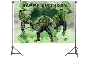 FYDZBSL Fond Photographie Hulk Décoration Anniversaire Photo Dessin Animé Fête Toile De Fond Phototoile De Décorations d'anniversaire Décor pour Enfants Fournitures Accessoires De Studio 1 * 1,5m