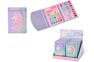 Martinelia Palette Fards À Paupières Enfant Licorne - Palette Maquillage Enfants : 25 Fards à Paupières + 8 Crèmes Pailletées + 4 Teintes + 8 Baumes à Lèvres + 2 Pinceaux - sans Produits Nocifs