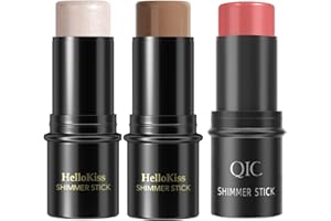 KTouler 3 Farben Contour Highlighter Konturenstift Make-up Stick, Rouge Creme Blush, Bronzer, Highlighting Shade, lang anhaltender und wasserfester Highlighter Makeup Stick for Cheek, Lip, Eye