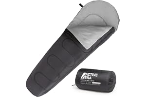 Active Era Outdoor Sleeping Bag for Camping & Hiking - 3-4 Seasons, Rectangular Mummy Shape, Compact & Lightweight