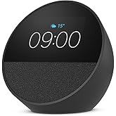 Echo Spot (2024 release), Smart alarm clock with vibrant sound + Alexa, Black