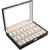 24 Piece Wooden Watch Organizer Box