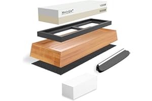 Meiyijia Pietra per Affilare 2-in-1, Affilacoltelli Professionale cote Combinazione - con Stand Silicone Antiscivolo (5000/10000 Grit/Set)