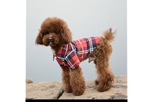 Maibar Dog Red Plaid Clothes Pets T-Shirt Casual Fashion Decoration Clothes in Summer Spring (XL, Red)
