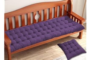VISLARSC Padded Garden Bench Cushion 2/3 Seat Bench Cushion 80/100/120 Cm 140 X 40 Cm Rectangular Cotton Cushion for Indoor and Outdoor Deck Chair Swings