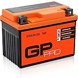 GP-PRO Gel-batteri 12 V 5 Ah GTX4L-BS (liknande YB4L-B/YTX5L-BS/YTX4L-BS)