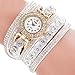 Produktbild Armbanduhr, erthome Frauen Mode Lässig Analog Quarz Damen Strass Uhr Armbanduhr Muttertag Geschenk (Weiß)