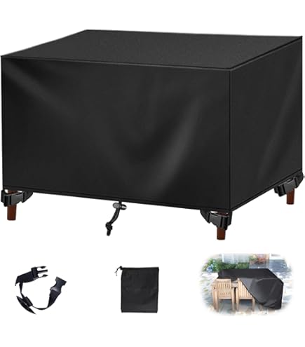 PVPQPR Housse Table De Jardin Rectangulaire,Housse De Protection Salon De Jardin260x100x100cm,420D Tissu Oxford Bache De Protection Exterieur Mperméable, Coupe-Vent, Anti-UV -Argent