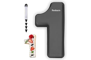 Nenkarn Number 1 Cake Tin, Silicone Number Cake Moulds with Decorating Pen, 10 Inch Number Cake Tins for Baking, Birthday and Anniversary, BPA Free, Non-Stick