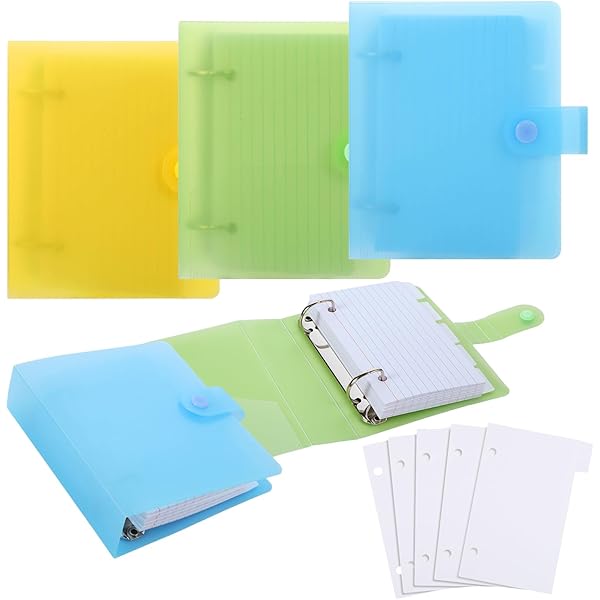 Oxford Index Card Binder With Dividers  3x5 Inch Mini Binder, 50 Lined  Cards, 2 Dividers, Interior