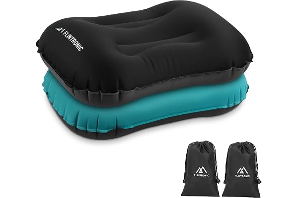 flintronic 2Pcs Oreiller Gonflables de Camping, Coussin de Plage Oreiller Gonflable Plage, Imperméable - Compressible - Confortable - Pliable, Coussin de Voyage Ultraléger Oreiller Gonflable