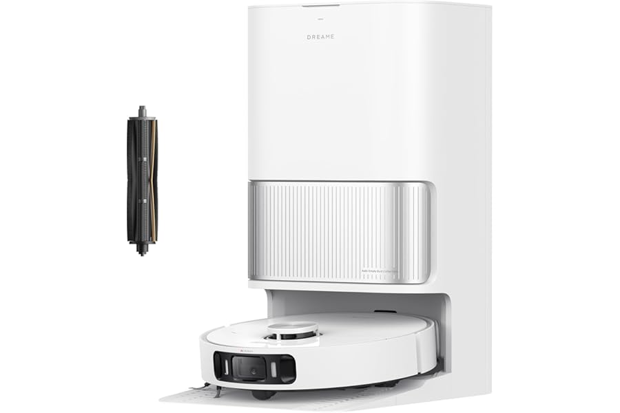 DREAME L40 Ultra AE Robot Vacuum Cleaner, Suction 19,000 Pa, Self-Cleaning of Moci with Hot Water at 75 °C, Various Brushes and Flexible Moci, Automatic Emptying