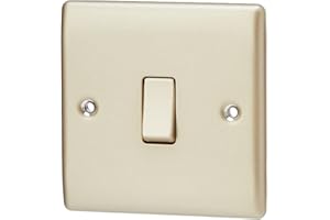 BRITISH GENERAL BG Electrical - Interruptor de luz de Doble vía, Metal Perlado, níquel, Gris, npr12