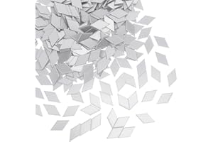 TEAAHA 200PCS 24mm Adhesive Mirror Tiles Diamond Shape Craft Mirrors, Mini Mosaic Mirror Tiles Self Adhesive Small Rhombus Mirror Pieces for DIY Crafts Home Wall Art Disco Balls Crafts Supplies