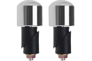 LT Easiyl 1 Pair of Motorcycle Solid Handle Bar End Plug Grips for Motorbike, Silver