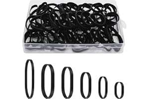 GTNCE 120 x czarne gumowe gumki do biura, domu, przemysłu, na kemping, survivalowe, 6 rozmiarów (2,5/3/5/6/8/12 cm)