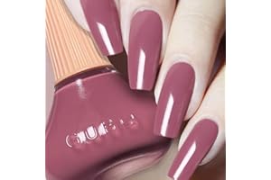 DouborQ Dark Pink Nail Polish Long-lasting Glossy Nail Art Varnish (42)