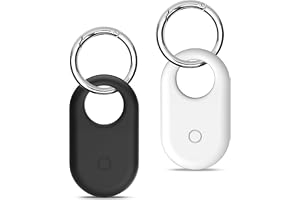 Zuooiec 2-Pack Protective Silicone Case for Samsung Galaxy SmartTag2 - Anti-Scratch Tracker Cover Fits Luggage, Car Keys, Wallet (Black+White)