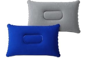 flintronic 2PCS Cojines inflables, Paquete Múltiple de Cojines Inflables, Portátil y Ligera, para Viajar Acampar al Aire Libre Pescar Oficina Casa Coche-Ultraligero 34 * 22CM
