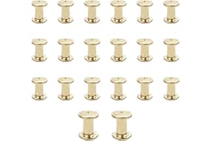 JJWNMLL Juego de 20 tornillos Chicago de M5x10mm, kit de tornillos de encuadernación Chicago, remache de uñas metal, botón Chicago, para cinturón de cuero,libro de recortes,encuadernación - Dorado