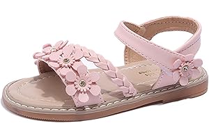 MINBEI Sandales Enfant Fille Sandale Eté Bebe Fille Douces et Respirantes Fleur Sandales Fille Mignon Confortable Rose Blanc