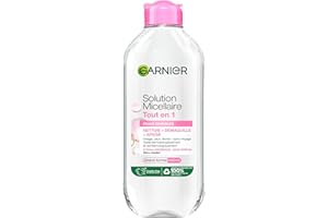 GARNIER Skin Active - Solution Micellaire Tout-En-1 - Nettoie, Démaquille & Hydrate - Micelles & Glycérine Hydrantante - Sans Parfum - Visage, Yeux, Lèvres - Peaux Sèches & Sensibles - 400 ml