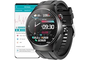 DigiKuber Smartwatch ECG Herren Empfangen/Tätigen von Anrufen, 1,43 Zoll AMOLED wasserdichte Smart Watch Damen mit SpO2 Schrittzähler Pulsuhr Blutdruck Schlafmonitor für Android iOS
