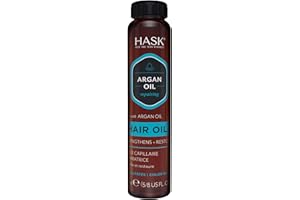 HASK Argan Oil Shine Oil Vial Repairing for All Hair Types, colour safe, gluten free, sulfate free, paraben free - 1 18mL Vial