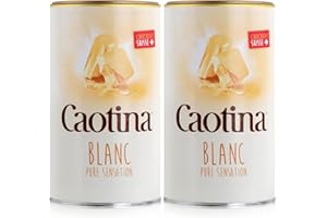 Caotina blanc, Poudre de Cacao avec du Chocolat Blanc Suisse, Chocolat Chaud, Lot de 2, 2 x 500g