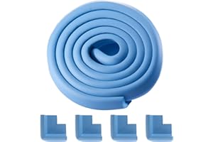 Glaxcidy Paraspigoli in Schiuma per Bambini, 2M Schiuma Protezioni per Bordi e 4 Paraspigoli Angolari Morbidi, Non Tossico Spesso Protezione Contro Spigoli per Bordo, Mobili e Bordi Taglienti