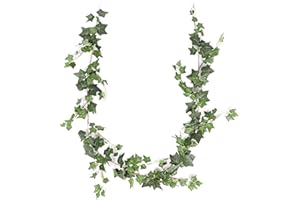 JUSTOYOU Foglie di edera ghirlanda di piante artificiali, 6,2 piedi di edera inglese ghirlanda di nozze verde per decorazioni per la casa di nozze (verde)