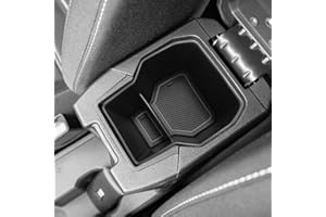 MEDZUK 【3 Farben】 Kompatibel mit Dacia Sandero 3 | Sandero Stepway 3 2020-2023 2024 Auto Mittelkonsole Tray Armlehnen Organizer Aufbewahrungsbox für Zubehör mit Rutschfester Matte (Schwarz)