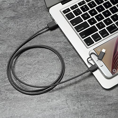 [Apple MFI Zertifiziert] GGMM 2in1 USB Lightning & Micro USB Kabel Verbindungskabel von Micro USB und Lightning Anschluss auf USB, 1M Apple Lightning Ladekabel für iPhone, iPad & iPod Rot, Android Geräte, Power Bank usw. (Grau) - 7