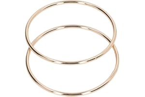 TOPINCN 2 Pièces Poignées de Sac à Main, Poignées de Sac à Main Forme Ronde Poignée de Sac Remplacements Sac Poignées en Métal Poignée de Bagage pour la Fabrication de Sacs Sac à (Or clair)