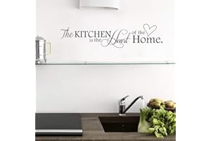 ufengke® "The Kitchen Is The Heart of Home Citazioni di e Proverbi Adesivi Murali, Sala da Pranzo Cucina Adesivi da Parete Removibili/Stickers