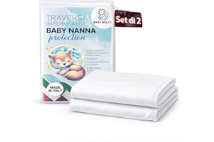 BABY WOLFY 2 Traverse Impermeabili 75x80 cm – Traversine Neonato Fasciatoio, Protezione Letto Neonato, Bambini e Anziani, Assorbenti Lavabili in Cotone OEKO-TEX®, Made in Italy