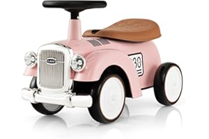 SOARS Macchina Cavalcabile per Bambini, con Adesivi Divertenti, 4 Ruote in EVA Antiscivolo, Spazio di Archiviazione Nascosto, Carica 25 KG, Macchina per Bambini e Bambine a Partire da 1 Anno (Rosa)