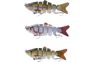 Mrltau Topwater Lot de 3 leurres de pêche, accessoires de pêche, leurres de pêche, accessoires de pêche d'eau douce et salée, cadeau de pêche pour hommes, jerkbait, leurres de sandre