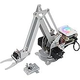Freenove Robot Arm Kit for Raspberry Pi 5 4 B 3 B+ B A+, Stepper Motor, Metal Structure, Clamping Mode, Drawing Mode, Record 