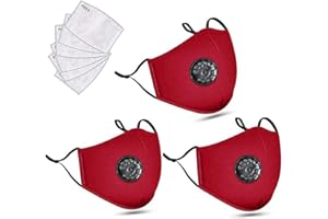 UHAT Pack 3 Equipement De Protection Réutilisable, Cotton Lavable Anti-buée Et Résistant À La Poussière