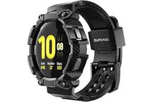 SUPCASE Bransoletka do zegarka Galaxy Watch 4 [44 mm], wytrzymałe etui zastępcze Sport Band Bumper Case etui ochronne [Unicorn Beetle Pro] wydanie 2021 (czarne)
