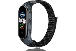 Keecuty Bransoletka kompatybilna z Xiaomi Mi Band 6, Xiaomi Mi Band 5, regulowana, nylonowa, zapasowa, kompatybilna z Xiaomi Mi Band 4/Xiaomi Mi Band 3, dla kobiet i mężczyzn