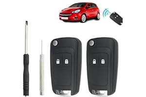 JINSIHU 2 Piezas Carcasa de Mando a Distancia para Llave Compatible con Opel Vauxhall Astra Insignia Vectra Meriva Zafira Mokka Adam Corsa Aveo Matiz Cruze Captiva Spark Orlando Trax (2 Botones)